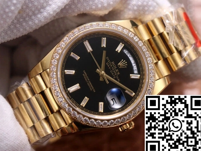 M228348RBR-0001 Factory EW Dial Day-Date Gold Black Rolex Yellow 0420